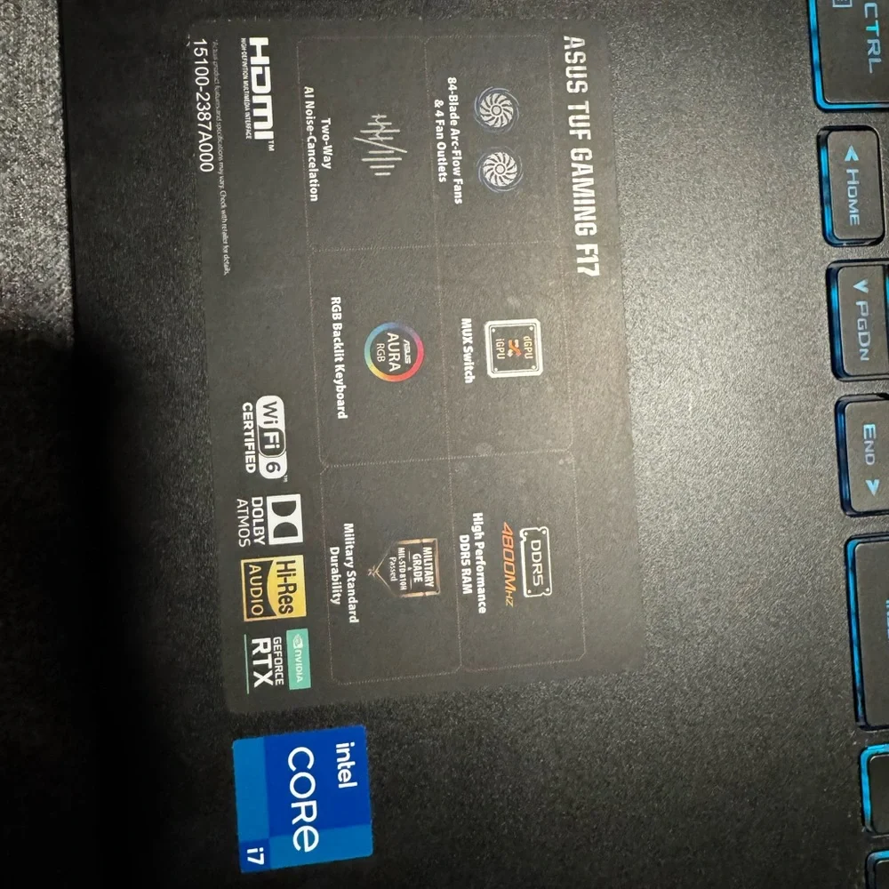 ASUS Black Slim Laptop with RBG Keyboard